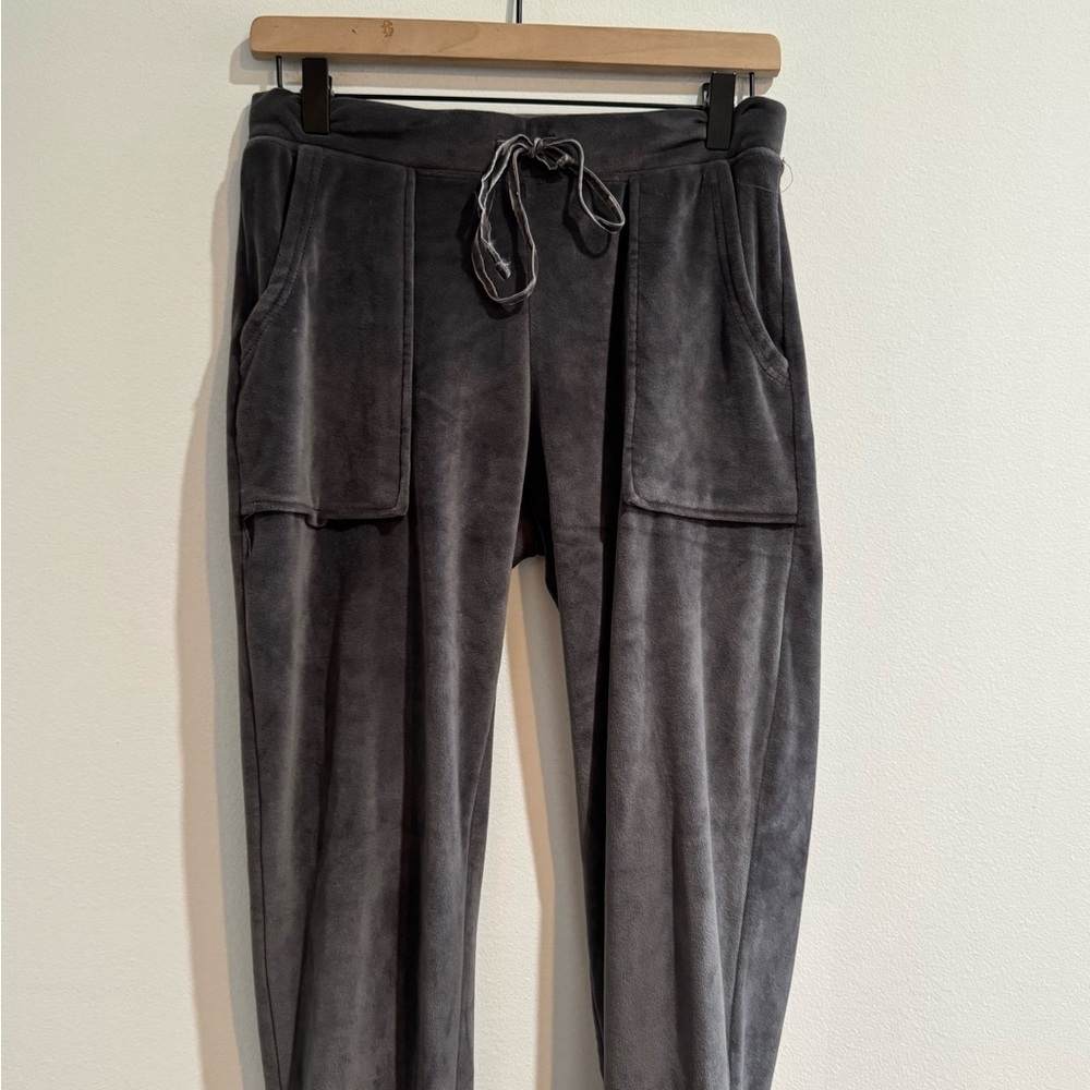 Cynthia Rowley Gray Plush Velour Joggers XS – Cozy Luxe Lounge Pants - Picture 4 of 5